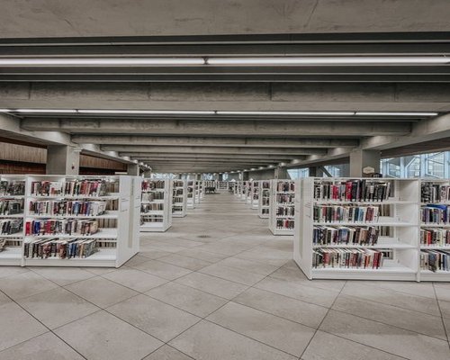 A well-lit clean reading room providing books and helpful health literature for the local community